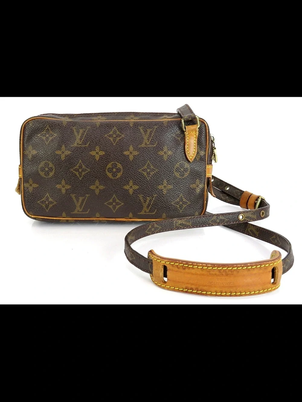 Louis Vuitton Monogram Canvas Crossbody with Tan Leather Trim